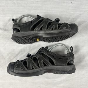 Keen Whisper Women’s Size 7.5 Sandals Black Leather Water Shoes 1012676